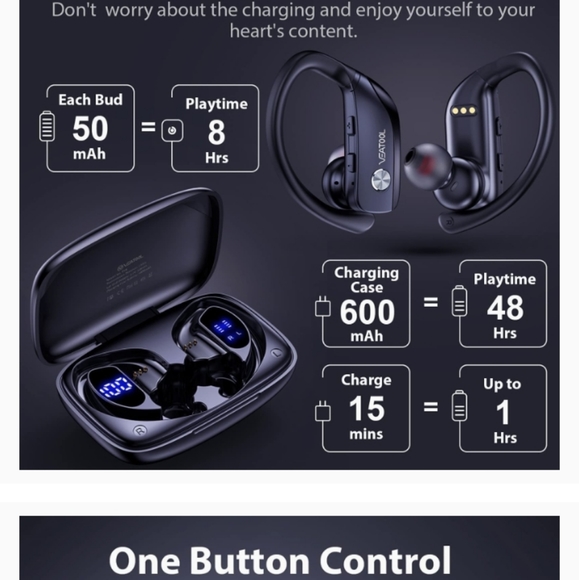 Veatool bluetooth wireless earbuds model T16 - Picture 4 of 5